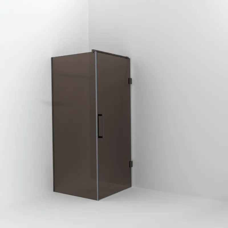 Geprüft Balmani Modular Walk-In Dusche mit Tür: 90 x 200 cm mit Tür 90 cm, Bronze Glas, Profil Brushed GunMetal