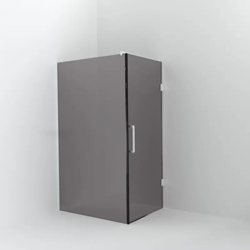 Aktuell Balmani Modular Walk-In Dusche mit Tür: 120 x 200 cm mit Tür 90 cm, Rauchglas, Profil Weiß matt