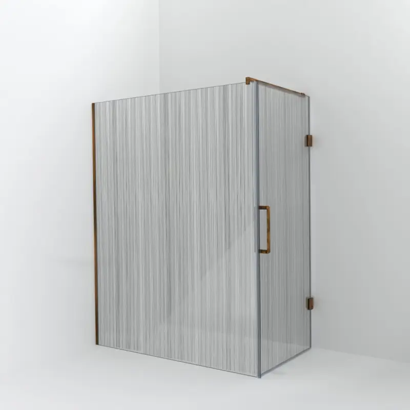 Aktuell Balmani Modular Walk-In Dusche mit Tür: 160 x 200 cm mit Tür 90 cm, Mikado, Profil Brushed Rosegold
