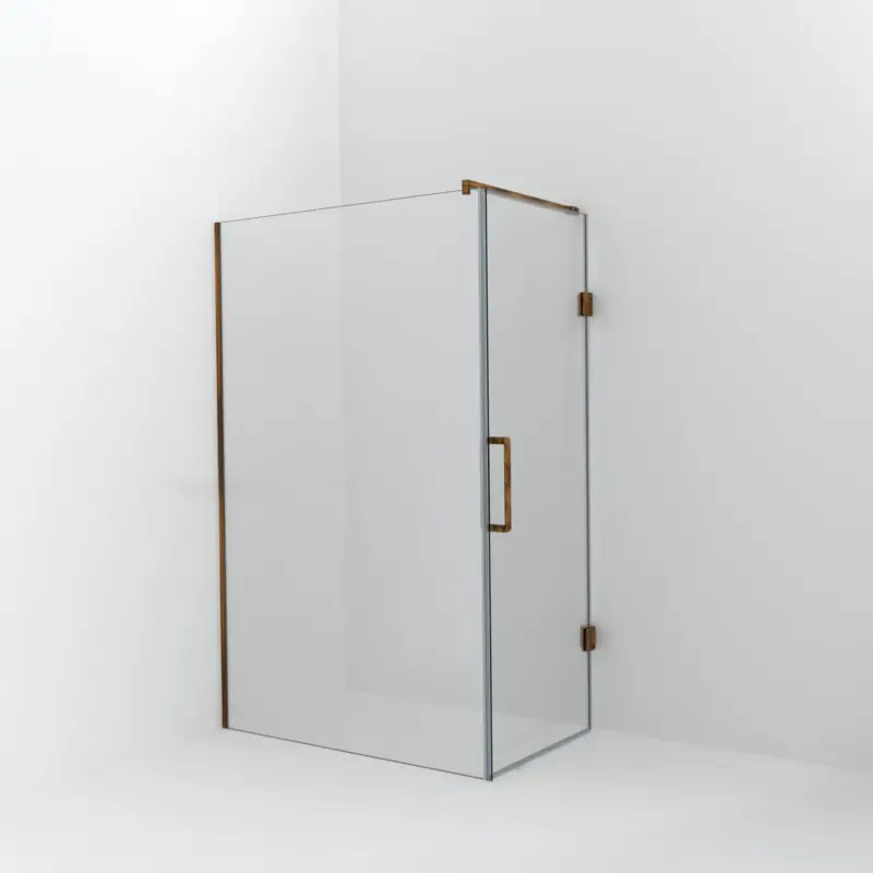 Zertifiziert Balmani Modular Walk-In Dusche mit Tür: 130 x 200 cm mit Tür 80 cm, Klarglas, Profil Brushed Rosegold
