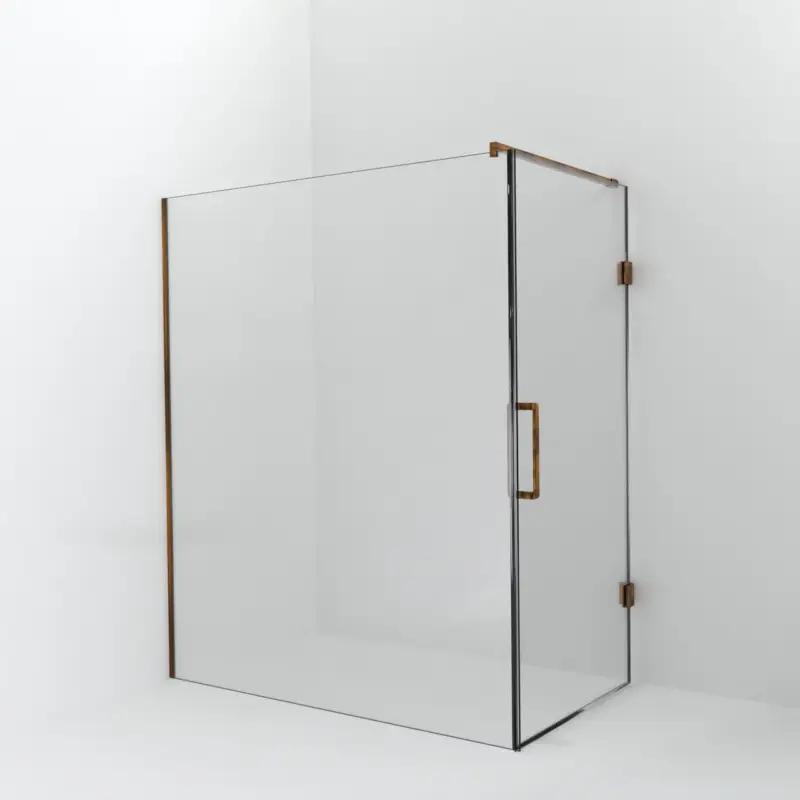 Zertifiziert Balmani Modular Walk-In Dusche mit Tür: 170 x 200 cm mit Tür 100 cm, Klarglas, Profil Brushed Rosegold