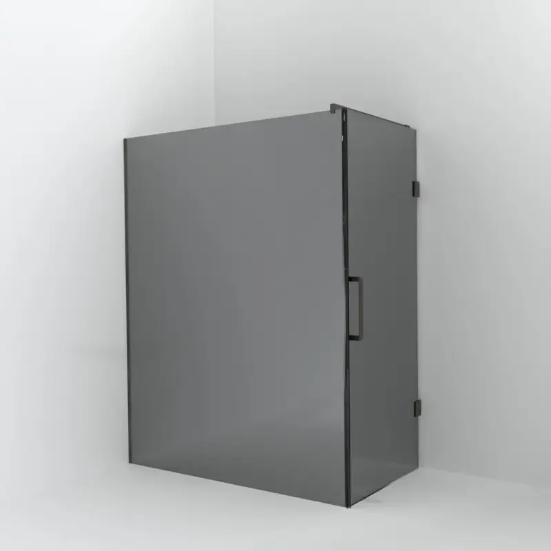 Zertifiziert Balmani Modular Walk-In Dusche mit Tür: 160 x 200 cm mit Tür 90 cm, Reflex-Spiegelglas, Profil Brushed GunMetal