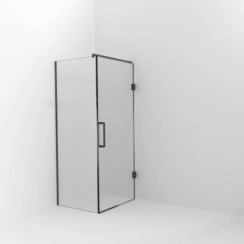 Aktuell Balmani Modular Walk-In Dusche mit Tür: 80 x 200 cm mit Tür 90 cm, Klarglas inklusive Coating, Profil Brushed GunMetal