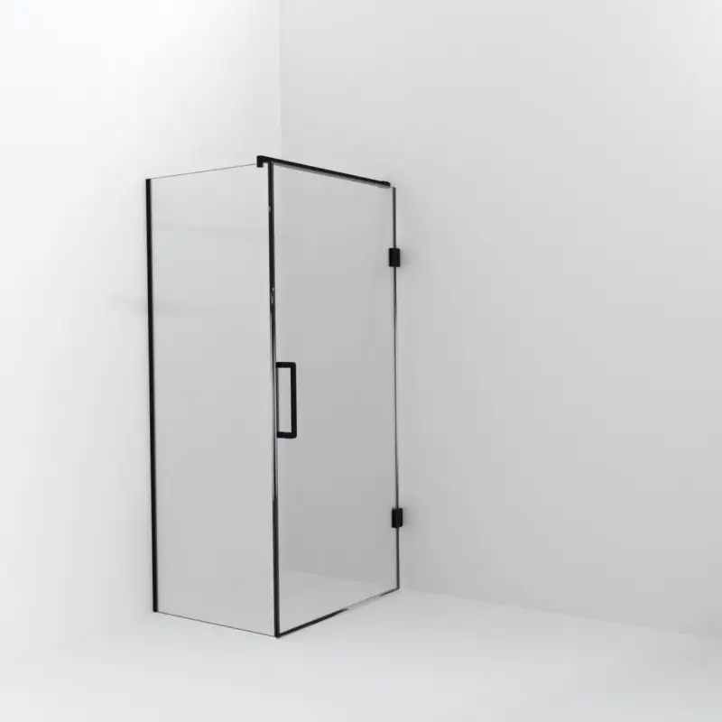 Balmani Modular Walk-In Dusche mit Tür: 80 x 200 cm mit Tür 100 cm, Klarglas inklusive Coating, Profil Schwarz matt Top-Seller