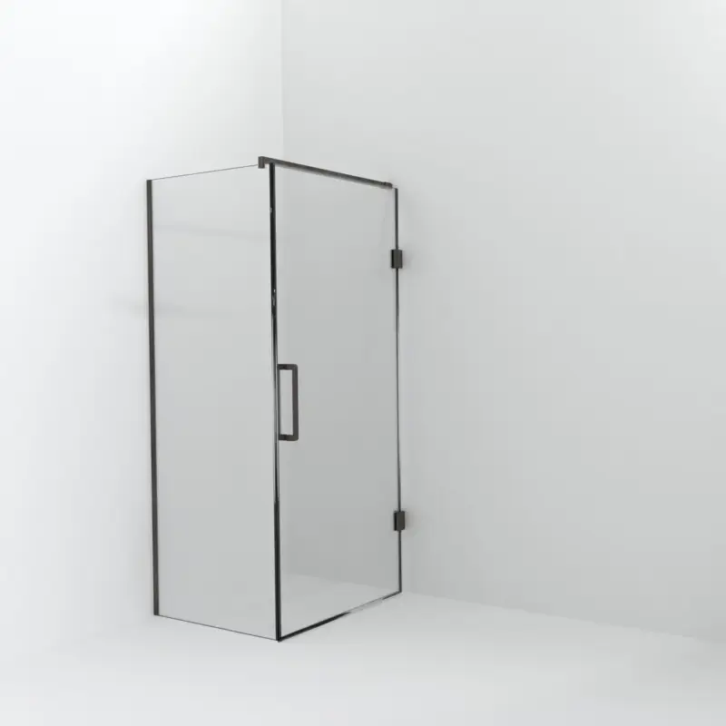 Balmani Modular Walk-In Dusche mit Tür: 80 x 200 cm mit Tür 100 cm, Klarglas inklusive Coating, Profil Brushed GunMetal Kracherpreis