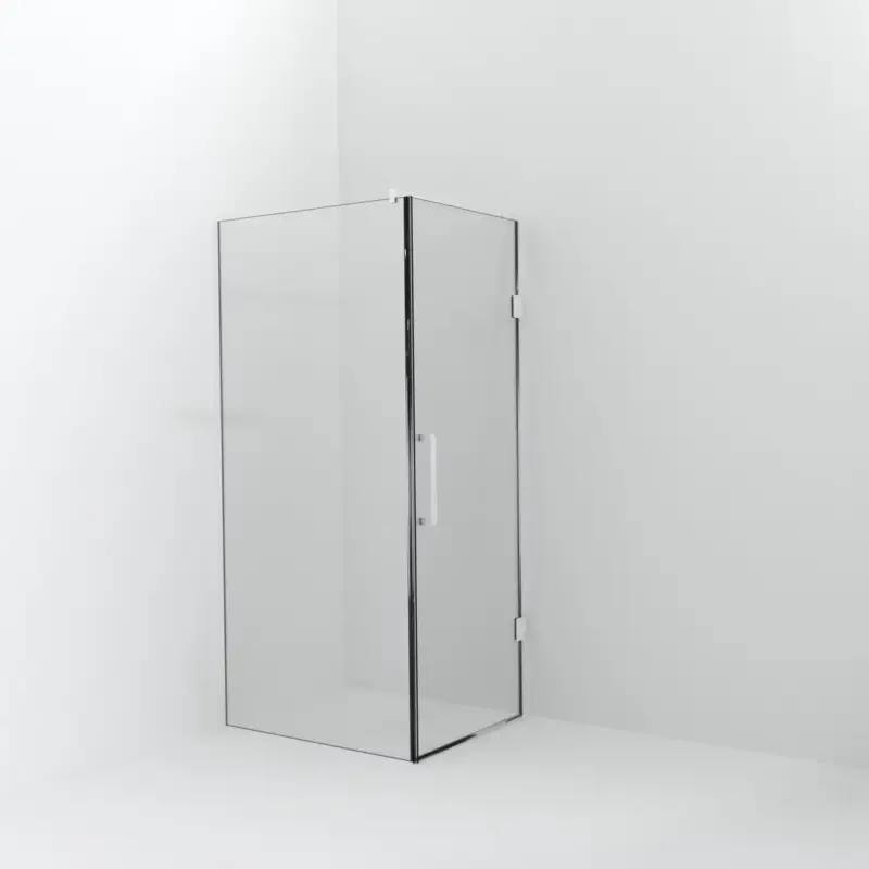 Balmani Modular Walk-In Dusche mit Tür: 100 x 200 cm mit Tür 80 cm, Klarglas inklusive Coating, Profil Weiß matt Echt