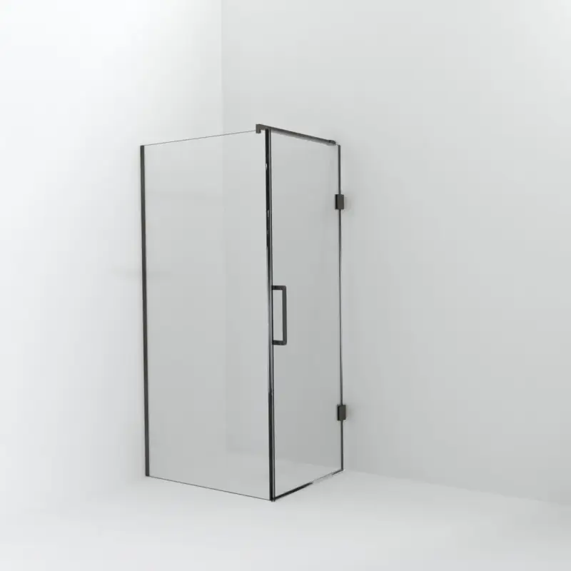 Zertifiziert Balmani Modular Walk-In Dusche mit Tür: 100 x 200 cm mit Tür 80 cm, Klarglas inklusive Coating, Profil Brushed GunMetal