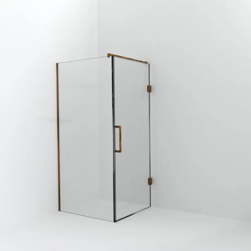 Versand Am Gleichen Tag Balmani Modular Walk-In Dusche mit Tür: 100 x 200 cm mit Tür 90 cm, Klarglas inklusive Coating, Profil Brushed Rosegold