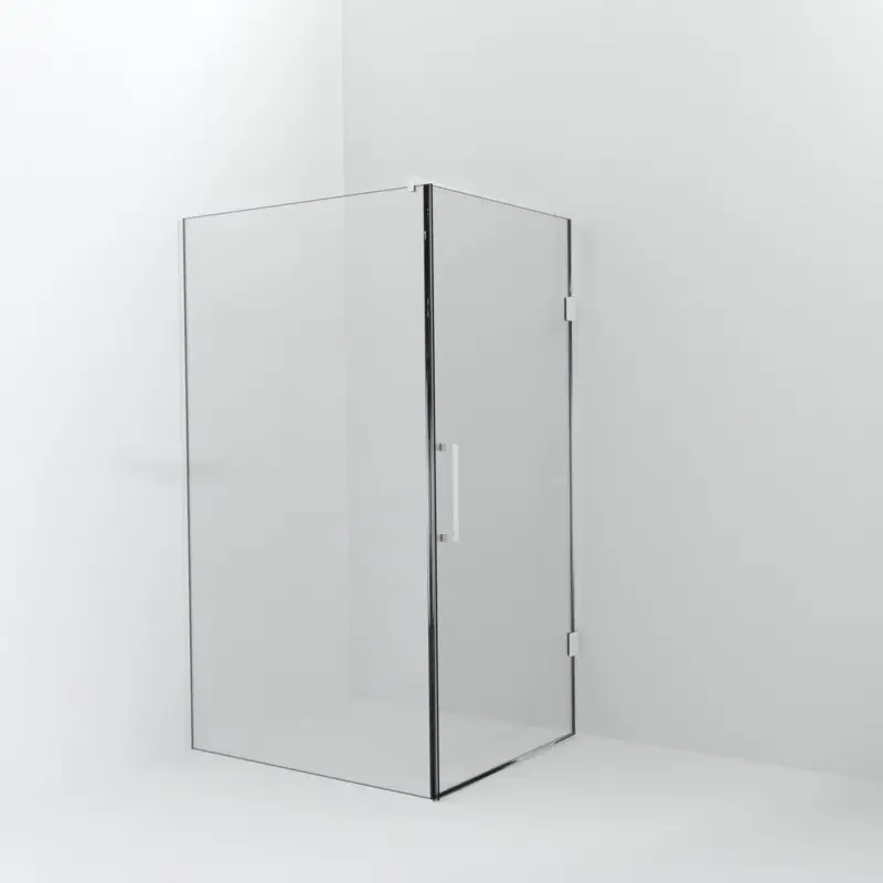 Balmani Modular Walk-In Dusche mit Tür: 120 x 200 cm mit Tür 100 cm, Klarglas inklusive Coating, Profil Weiß matt Abverkauf
