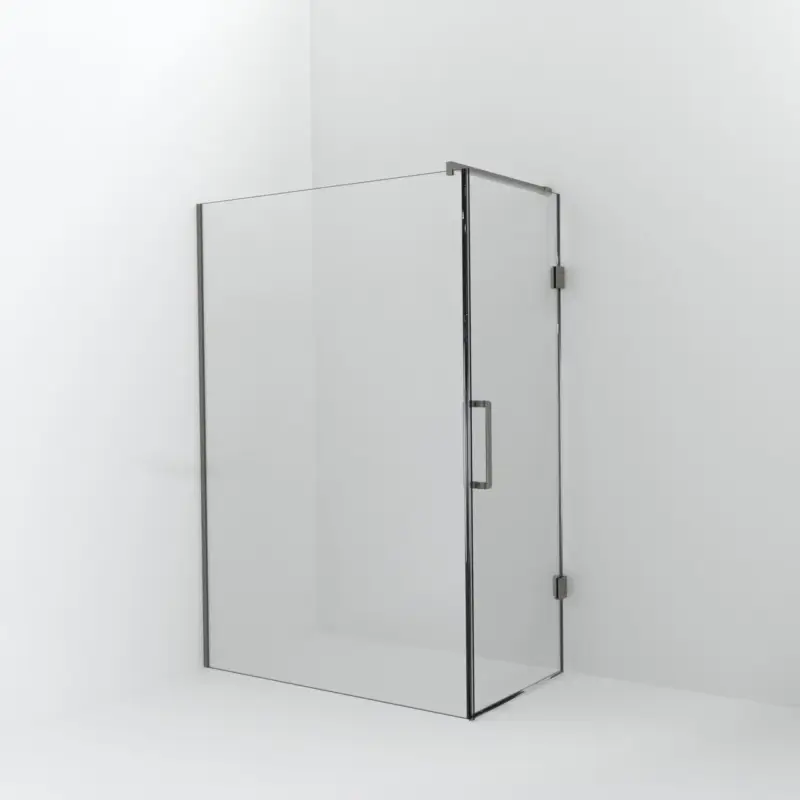 Zertifiziert Balmani Modular Walk-In Dusche mit Tür: 140 x 200 cm mit Tür 80 cm, Klarglas inklusive Coating, Profil Brushed Inox