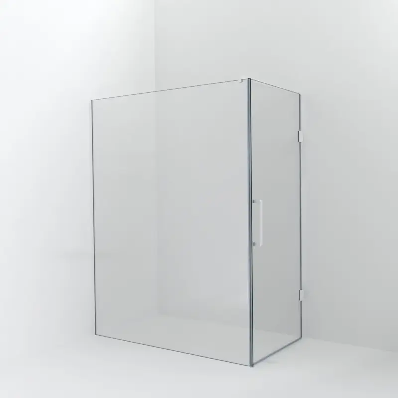 Zertifiziert Balmani Modular Walk-In Dusche mit Tür: 160 x 200 cm mit Tür 90 cm, Klarglas inklusive Coating, Profil Weiß matt
