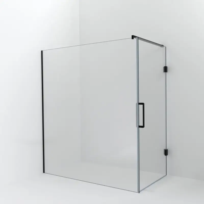 Top-Seller Balmani Modular Walk-In Dusche mit Tür: 180 x 200 cm mit Tür 100 cm, Klarglas inklusive Coating, Profil Schwarz matt