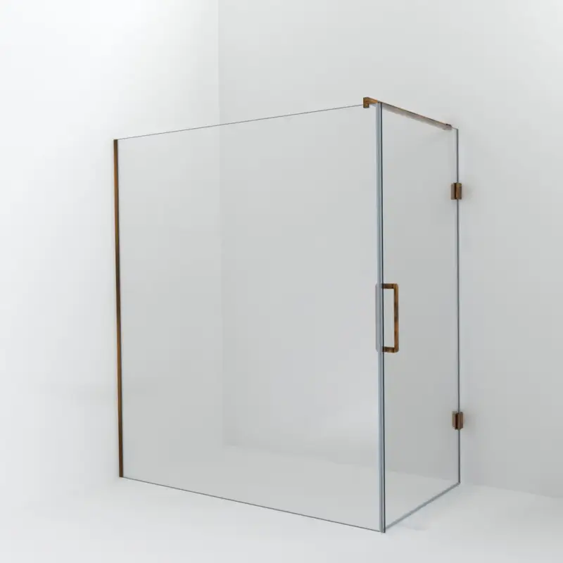 Abverkauf Balmani Modular Walk-In Dusche mit Tür: 180 x 200 cm mit Tür 100 cm, Klarglas inklusive Coating, Profil Brushed Rosegold