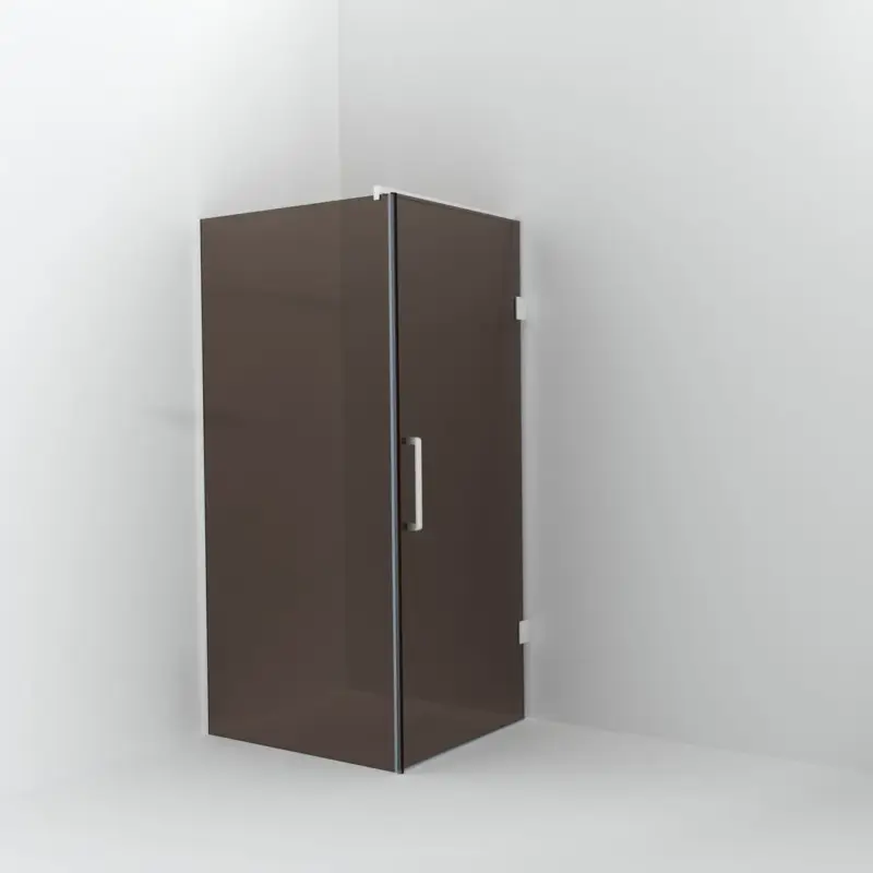 Abverkauf Balmani Modular Walk-In Dusche mit Tür: 100 x 200 cm mit Tür 90 cm, Bronze Glas inklusive Coating, Profil Weiß matt