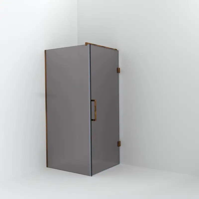 Versand Am Gleichen Tag Balmani Modular Walk-In Dusche mit Tür: 100 x 200 cm mit Tür 90 cm, Rauchglas inklusive Coating, Profil Brushed Rosegold