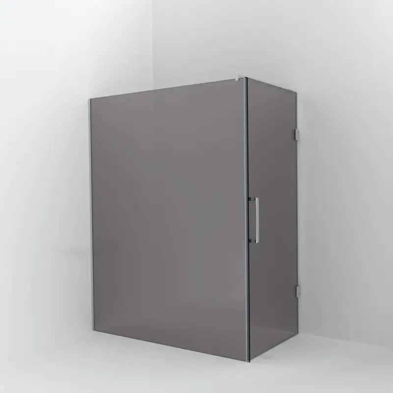 Balmani Modular Walk-In Dusche mit Tür: 160 x 200 cm mit Tür 90 cm, Rauchglas inklusive Coating, Profil Chrom glänzend Top-Preis