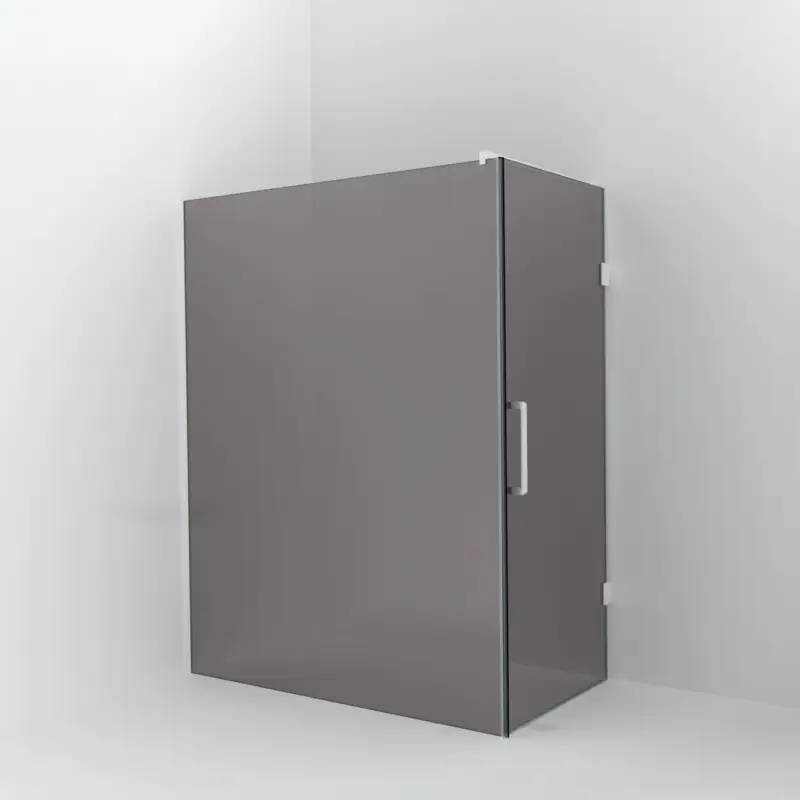 Aktuell Balmani Modular Walk-In Dusche mit Tür: 160 x 200 cm mit Tür 90 cm, Rauchglas inklusive Coating, Profil Weiß matt