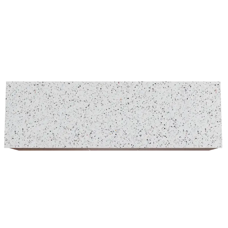 Sofort Bestellen Balmani Mitra hängendes Möbelstück Set: 180 x 55 cm, Nussbaum, mit Stretto Einzel- oder Doppel Waschtischplatte, Terrazzo in Weiß/Schwarz matt