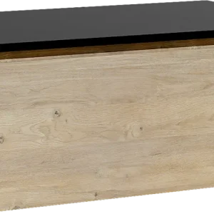 Zertifiziert Storke Edge hängendes Möbelstück Set: 85 x 52 cm, Rohe Eiche, mit Panton Einzel Waschtischplatte, Pulverbeschichtetes MDF Schwarz matt