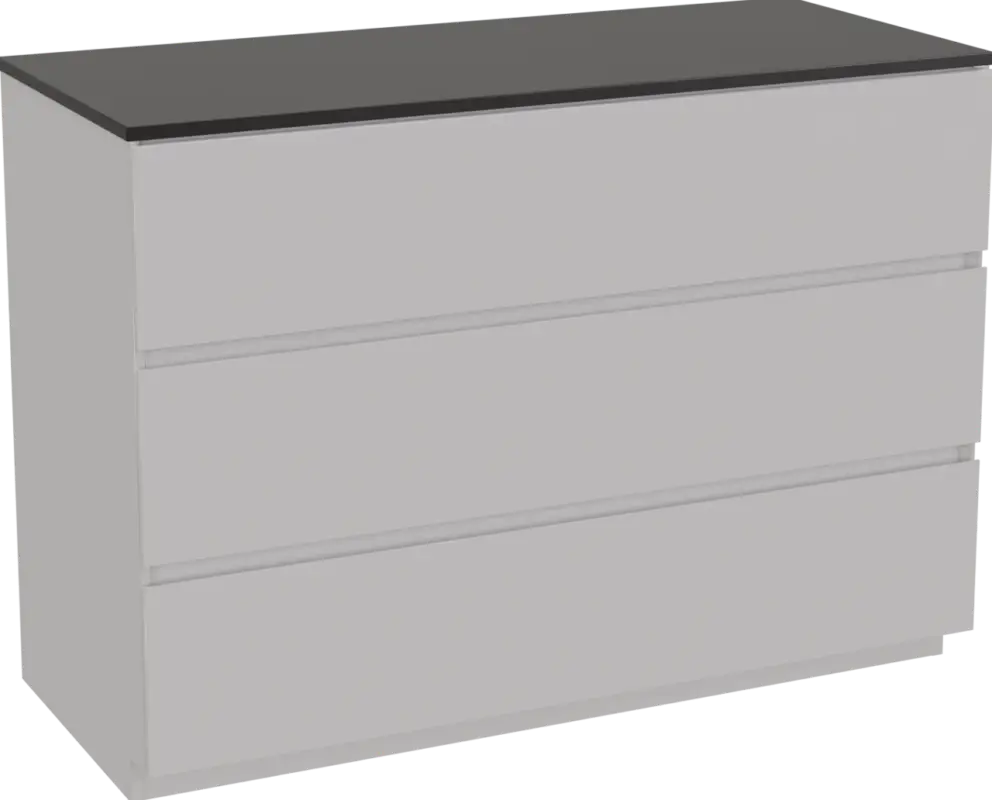 Storke Edge freistehendes Möbelstück Set: 120 x 52 cm, Weiß glänzend, mit Panton Einzel- oder Doppel Waschtischplatte, Pulverbeschichtetes MDF Schwarz matt Neue Ware