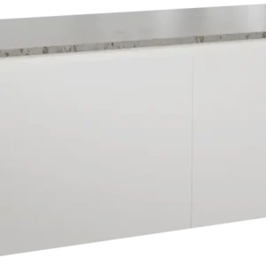 Angebot Balmani Moon hängendes Möbelstück Set: 160 x 55 cm, Weiß matt, mit Moon Einzel- oder Doppel Waschtischplatte, Terrazzo in Greige
