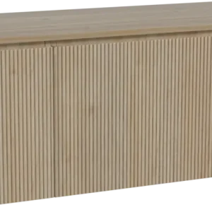 Zertifiziert Storke Ribs hängendes Möbelstück Set: 130 x 52 cm, Rohe Eiche, mit Panton Einzel- oder Doppel Waschtischplatte, Melamin, Rohe Eiche, Vertikale symmetrische gerade Rippe