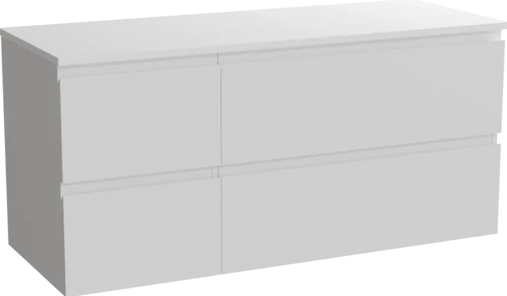 Linie Lado hängendes Möbelstück Set: 120 x 46 cm, Weiß glänzend, mit Lado Doppel Waschtischplatte, Marmorkomposit Weiß matt Top-Angebot