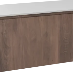 Angebot Balmani Eclips hängendes Möbelstück Set: 120 x 55 cm, Amerikanischer Nussbaum, mit Eclips Einzel- oder Doppel Waschtischplatte Solid Surface Weiβ matt