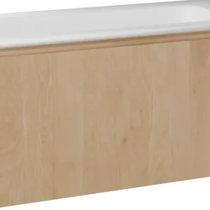 Balmani Eclips hängendes Möbelstück Set: 120 x 55 cm, Eiche Natur, mit Eclips Einzelwaschtisch Solid Surface Weiβ matt Günstig