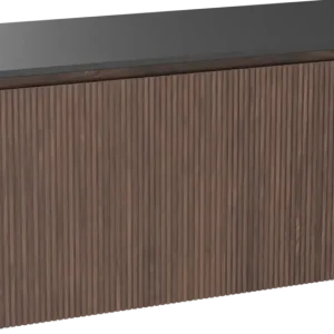 Balmani Eclips hängendes Möbelstück Set: 120 x 55 cm, Amerikanischer Nussbaum, mit Stretto Einzel Waschtischplatte Granit poliert, Vertikale symmetrische gerade Rippe Top-Preis
