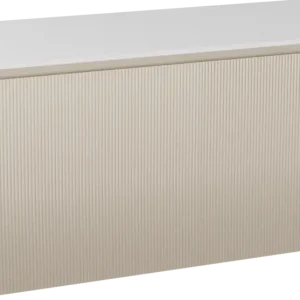 Balmani Eclips hängendes Möbelstück Set: 120 x 55 cm, Sandbeige, mit Stretto Einzel- oder Doppel Waschtischplatte Solid Surface Weiβ matt, Vertikale symmetrische gerade Rippe Nur Heute