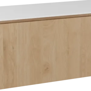 Balmani Eclips hängendes Möbelstück Set: 120 x 55 cm, Eiche Natur, mit Stretto Einzel- oder Doppel Waschtischplatte Solid Surface Weiβ matt Angebot