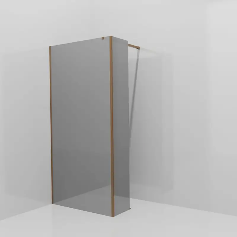 Zertifiziert Balmani Modular Walk-In Dusche mit fester Seitenwand: 100 x 200 cm, Reflex-Spiegelglas, inklusive Coating, Profil Brushed Rosegold