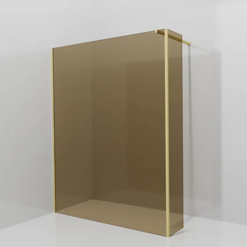 Abverkauf Balmani Modular Walk-In Dusche mit fester Seitenwand: 160 x 200 cm, Bronze Glas, Profil Brushed Champagne Gold