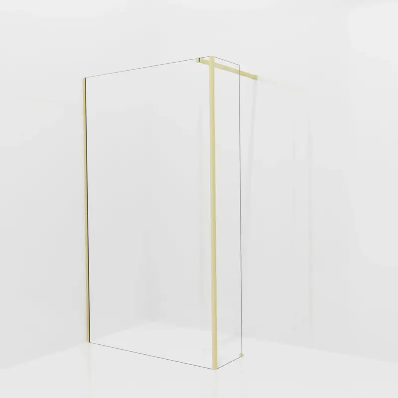 Balmani Modular Walk-In Dusche mit fester Seitenwand: 120 x 200 cm, Klarglas, Profil Brushed Champagne Gold Bestpreis