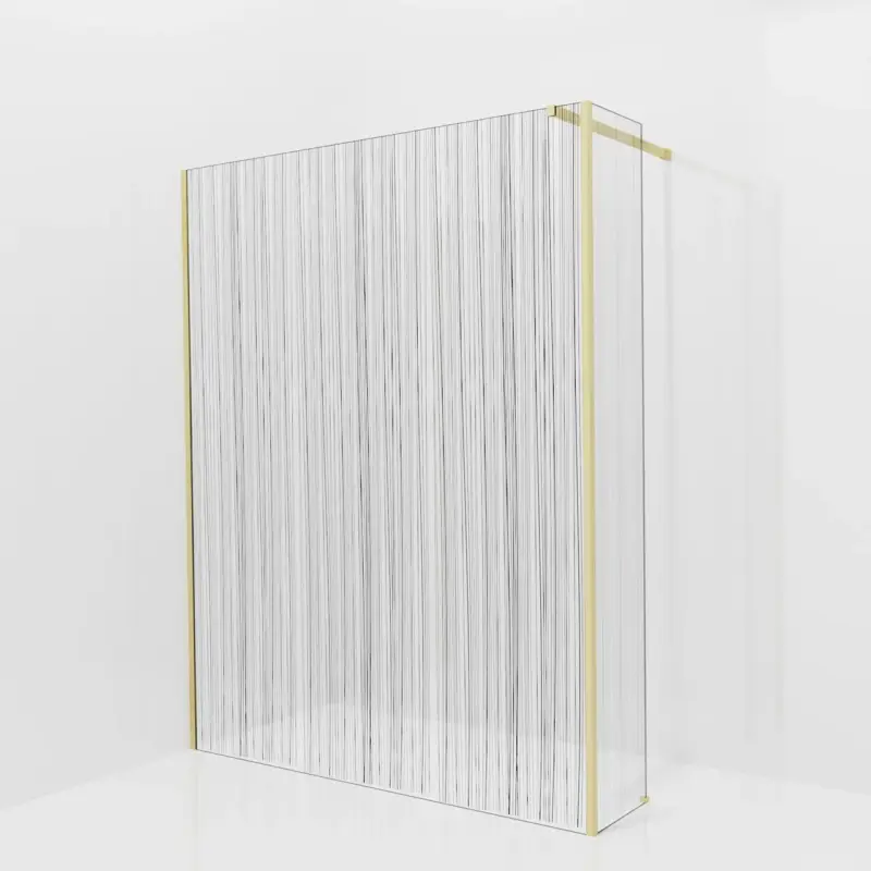 Balmani Modular Walk-In Dusche mit fester Seitenwand: 160 x 200 cm, Mikado, Profil Brushed Champagne Gold Garantierte Lieferung