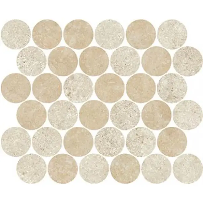 Margres Pure Stone White/Beige Anpoliert Mosaik Circles 28x32 cm Schnäppchen