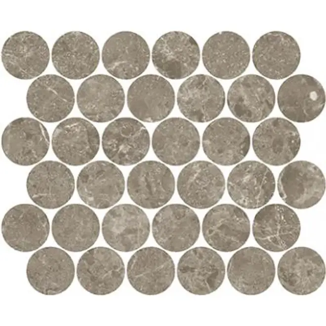 Margres Pure Stone Grey Anpoliert Mosaik Circles 28x32 cm Geprüft