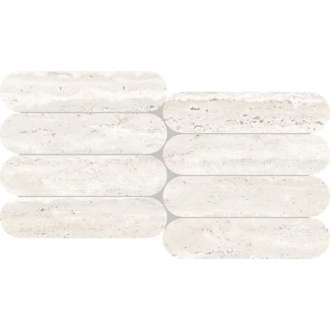 Keope Trevi White Mosaik Biscuits Spazzolato (R10) 28,5x55,5 cm Garantierte Lieferung
