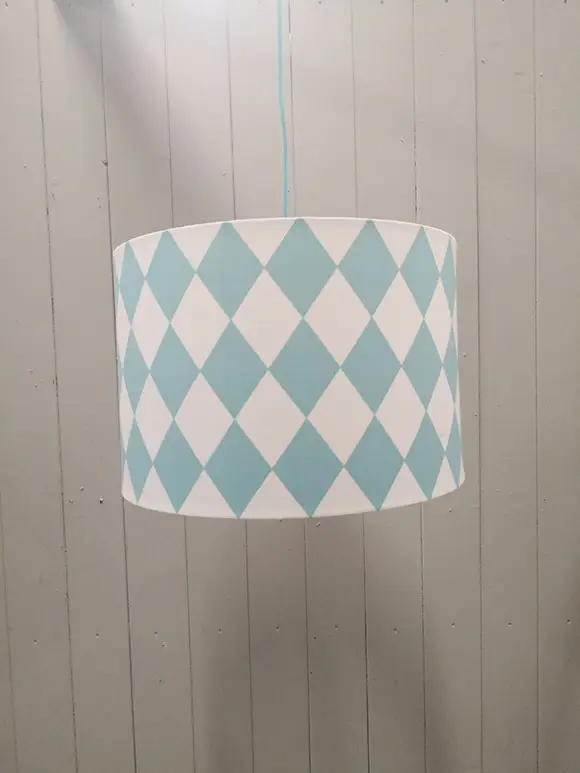 LV02107 Hängelampe Ø40 cm, Rauten blau/weiß Schnäppchen