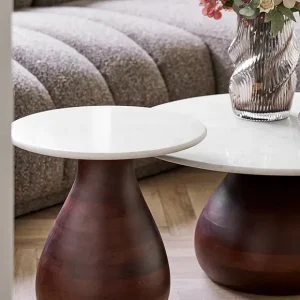 Beistelltisch Heide aus Mangoholz/Marmor von House Nordic Markenprodukt