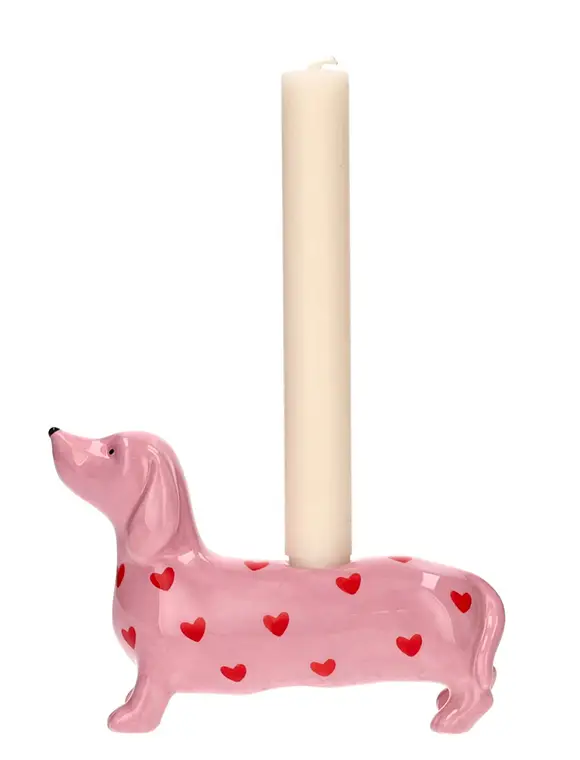 Online Kaufen Dackel Kerzenhalter Mignon in rosa von GiftCompany