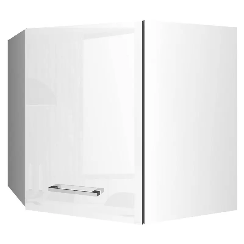 Eck-Küchen-Hängeschrank 60x60 MARANELLO-03 Weiß Hochglanz Breite 60 cm Super-Preis