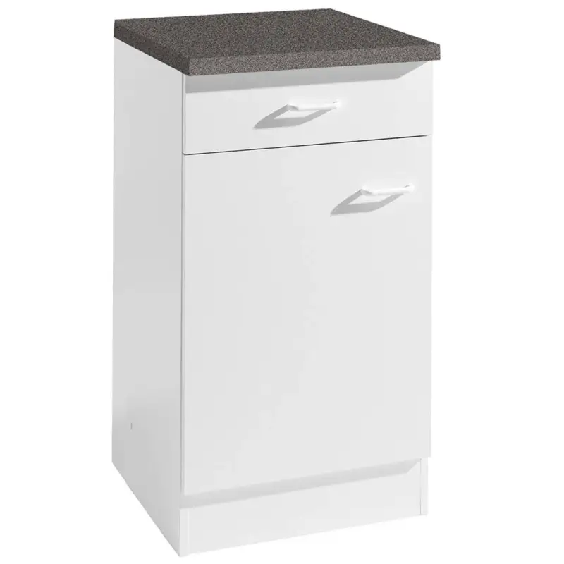 Neue Ware Küchen-Unterschrank 1-türig SALERNO-03 Breite 40cm Weiß