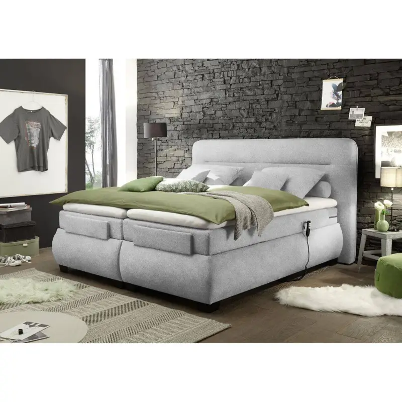 Abverkauf Boxspringbett 180x200 cm elektrisch verstellbar EDIRNE-09 in Uran 01 silver