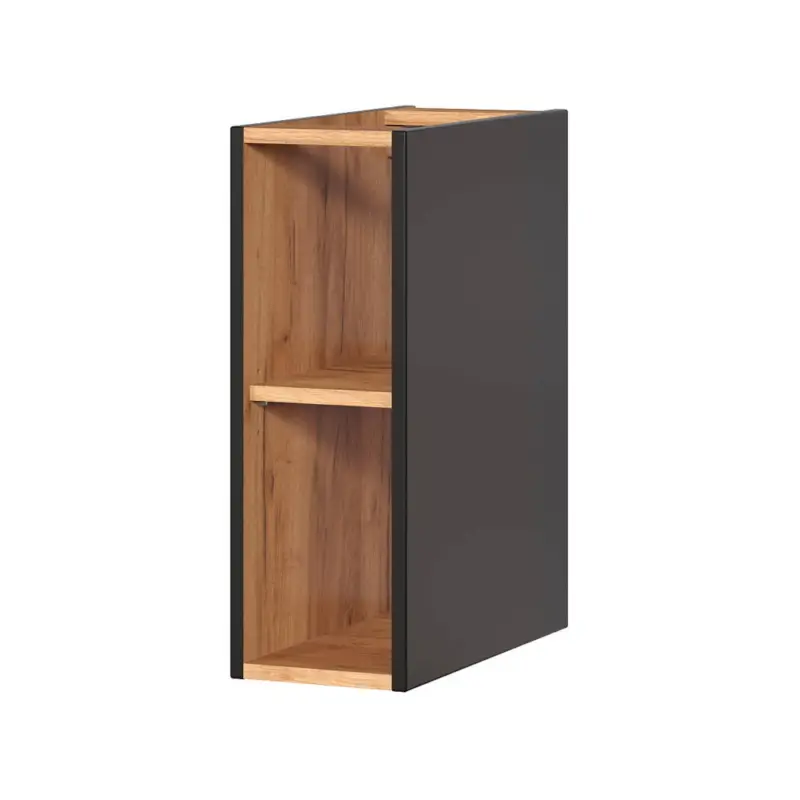 Letzte Chance Badezimmer Unterschrank 20cm offen TOSKANA-BLACK-56 in seidenmatt anthrazit B/H/T ca. 20/57/44cm