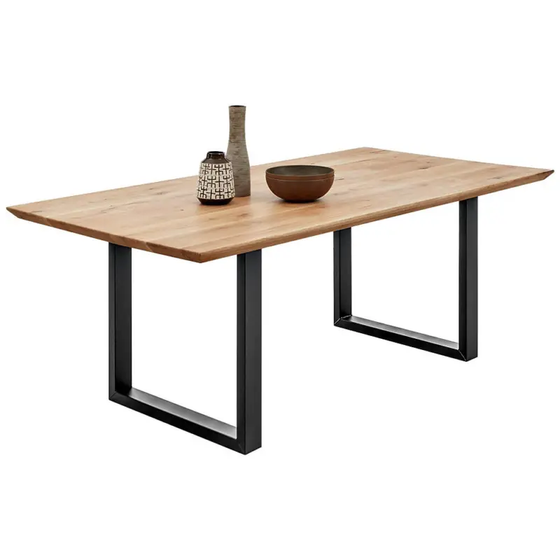 Massivholztisch AMSTERDAM-119, Industrial, Tischplatte aus Eiche massiv mit Schweizer Kante, BxHxT: ca. 200x74x100 cm Online Kaufen
