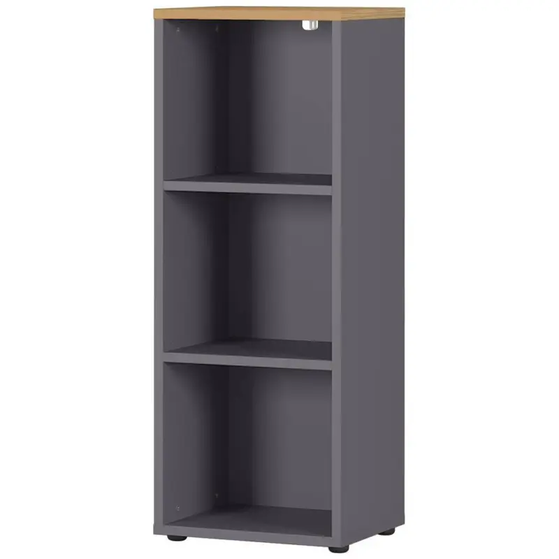 Aktenregal 3OH 45cm AURAY-01 Graphit/Grandson-Eiche-Nb. B/H/T ca. 45/120/40cm Garantierte Lieferung