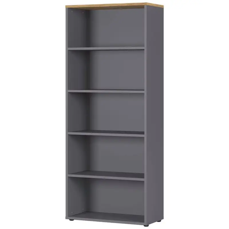 Aktenregal 5OH 80cm AURAY-01 Graphit/Grandson-Eiche-Nb. B/H/T ca. 80/197/40cm Sichere Zahlung