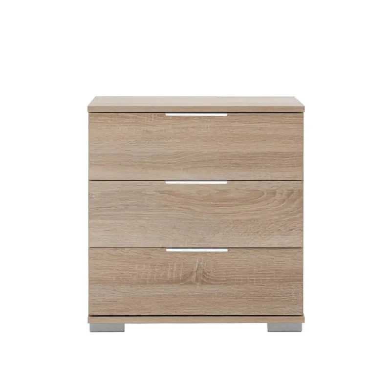 Billig Schlafzimmer Nachttisch Nachtschrank, auch für Boxspringbett geeignet, in Eiche sägerau Nb. ELSTRA-43, B/H/T ca. 52/58/38 cm